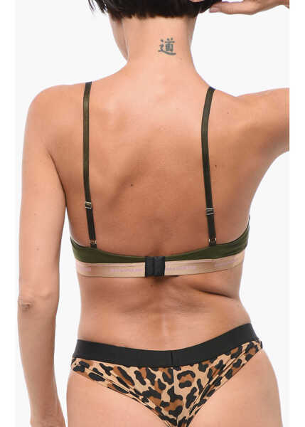 Sutiene DSQUARED2 Triangle Bra With Logoed Band Green Femei (BM 18419218) 2