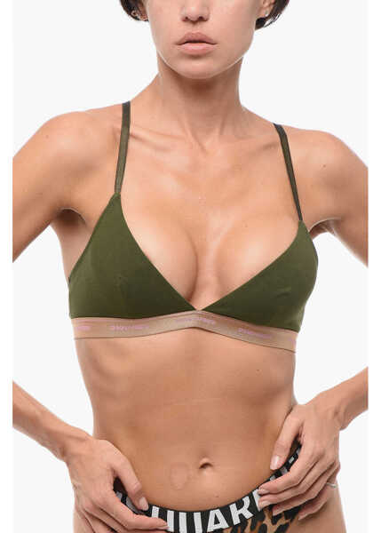 Sutiene DSQUARED2 Triangle Bra With Logoed Band Green Femei (BM 18419218) 1