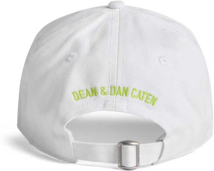 Sepci DSQUARED2 Cotton Baseball Cap Icon With Faded Print White Barbati (BM 18419227) 2