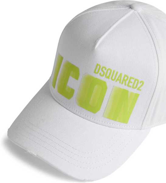 Sepci DSQUARED2 Cotton Baseball Cap Icon With Faded Print White Barbati (BM 18419227) 4