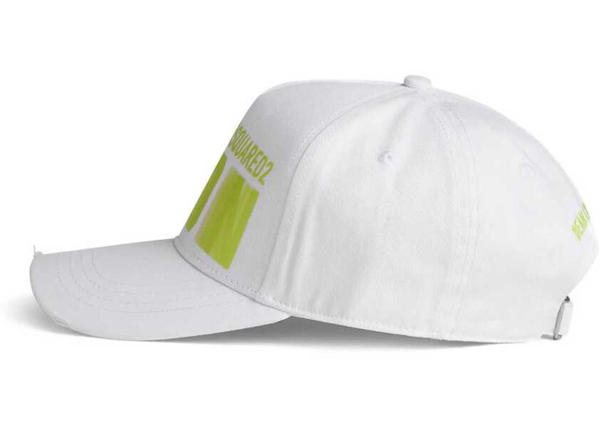 Sepci DSQUARED2 Cotton Baseball Cap Icon With Faded Print White Barbati (BM 18419227) 5