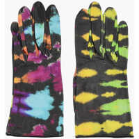 Manusi Tie Dye Effect Leather Gloves Femei