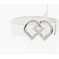 Curele Solid Color Leather Belt With Silver-Tone Dd Buckle 35Mm Femei