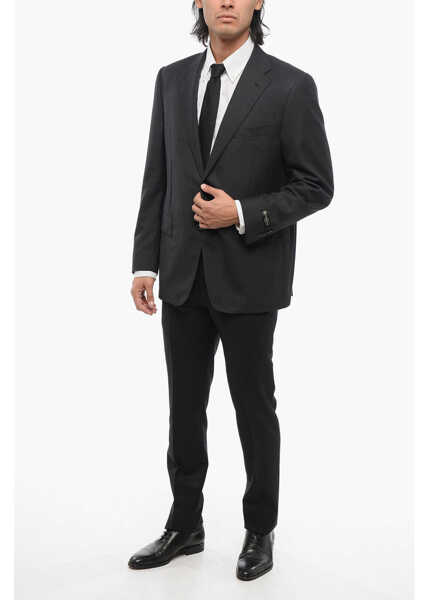 Sacouri CORNELIANI Virgin Wool Mantua Blazer With Flap Pockets Black Barbati (BM 18419281) 4