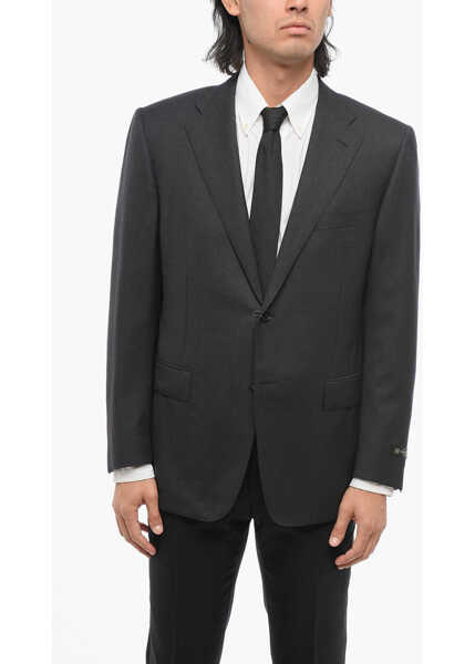 Sacouri CORNELIANI Virgin Wool Mantua Blazer With Flap Pockets Black Barbati (BM 18419281) 1