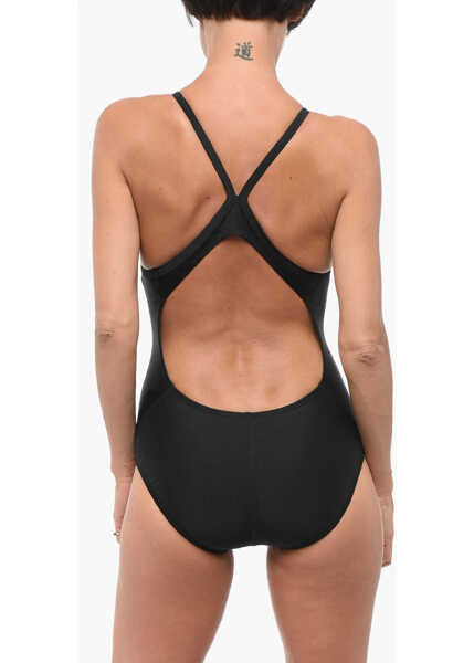 Costume de baie intregi Nike Solid Color Racerback One Piece Swimsuit With Embroidery Black Femei (BM 18419581) 2