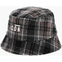 Caciuli Icon Reversible Plaid Motif Bucket Hat Barbati