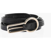 Curele Solid Color Leather Skinny Belt 10Mm Barbati