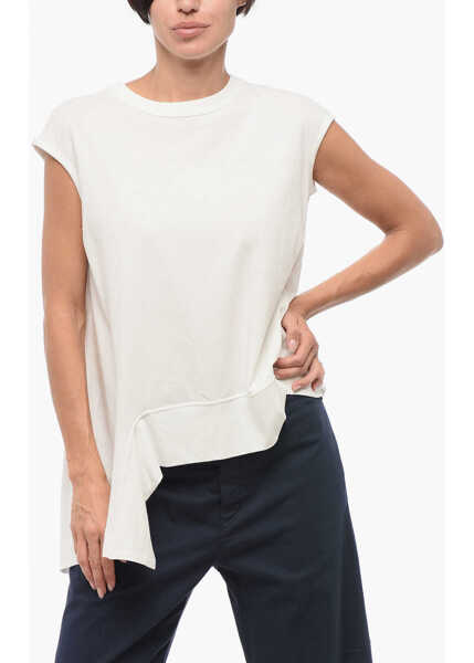 Tricouri Y-3 Crew Neck Cotton T-Shirt With Asymmetric Design White Femei (BM 18419677) 1