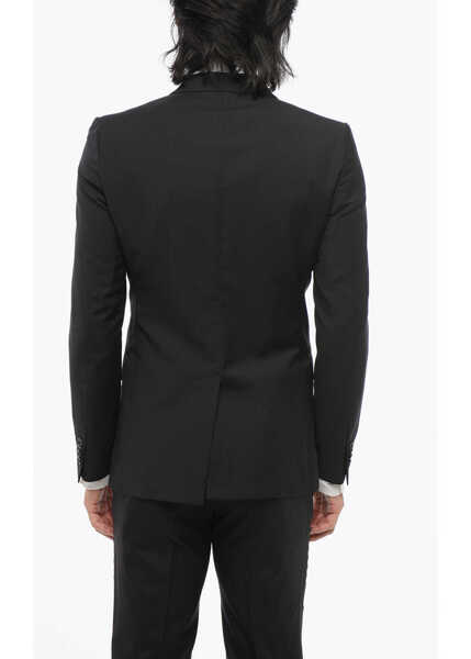 Sacouri CORNELIANI Cc Collection Wool Single Breasted Blazer With Flap Pockets Black Barbati (BM 18419824) 2