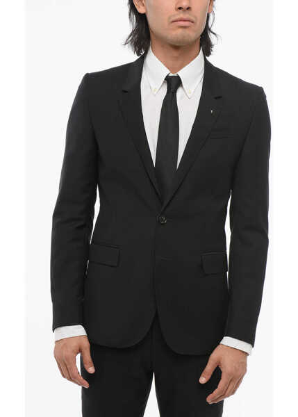 Sacouri CORNELIANI Cc Collection Wool Single Breasted Blazer With Flap Pockets Black Barbati (BM 18419824) 1