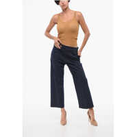 Imbracaminte Dama pagina 575 - Pantaloni casual Department Five Stretch Cotton Cropped Pants With Belt Loops Blue Femei (BM 18419830) - B-mall.ro