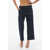 Department Five Stretch Cotton Cropped Pants With Belt Loops Blue