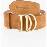 Curele Suede Belt With Golden Dd Buckle 40Mm Femei