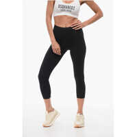 Colanti Solid Color Leggings With Drawstring Waist Femei