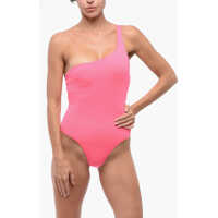 Costume de baie intregi Solid Color One-Shoulder One Piece Swimsuit Femei