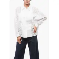 Camasi casual Brodeire Anglaise Shirt With Breast-Pockets Femei