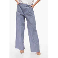 Pantaloni casual Single-Pleated Wide Leg Striped Fairmont Pants Femei
