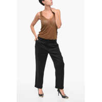 Tricouri Saint Laurent pentru Barbati - Tricouri Saint Laurent Chiffon Tank Top With Deep Neckline Brown Barbati (BM 18420025) - B-mall.ro