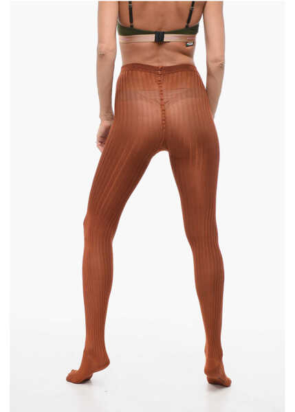 Sosete DSQUARED2 Solid Color Ribbed Tights Brown Femei (BM 18420028) 2