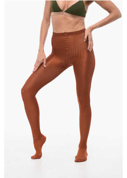 Sosete DSQUARED2 Solid Color Ribbed Tights Brown Femei (BM 18420028) 1