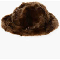 Caciuli Solid Color Faux Fur Bucket Hat Barbati