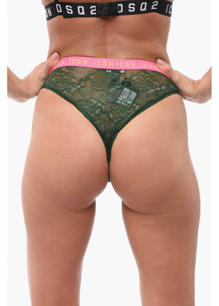 Lenjerie intima DSQUARED2 Lace Icon Brief With Embroidery Green Femei (BM 18420040) 2