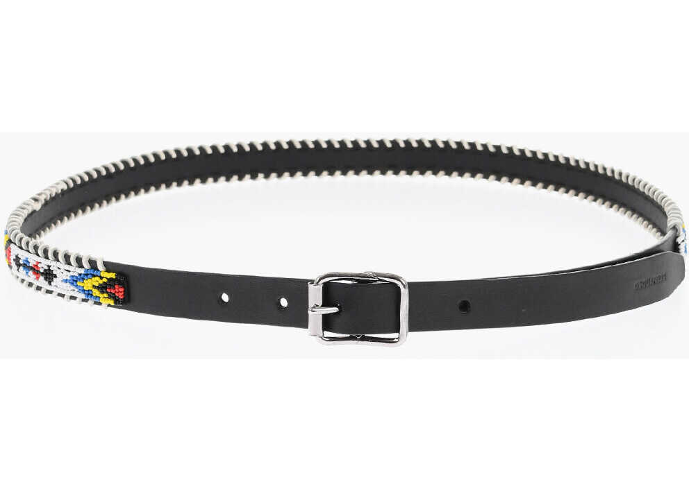 Curele DSQUARED2 Leather Belt Embellished With Beads 20Mm Multicolor Barbati (BM 18420046) 2