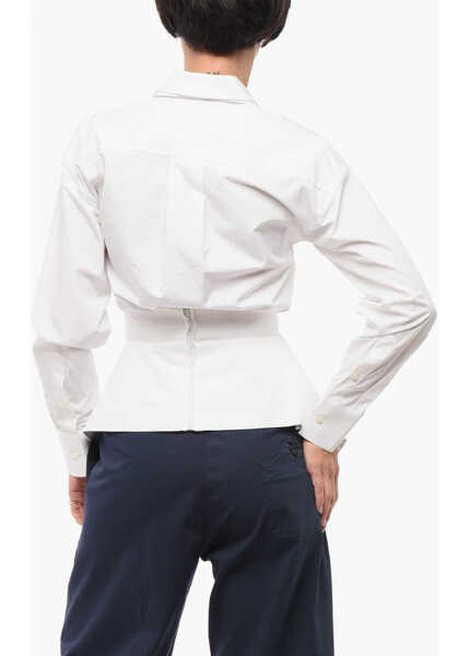 Camasi elegante DSQUARED2 Flared Shirt With Hidden Placket White Femei (BM 18420058) 2