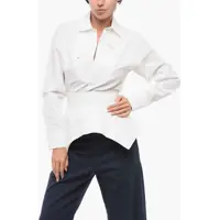 Camasi elegante Flared Shirt With Hidden Placket Femei