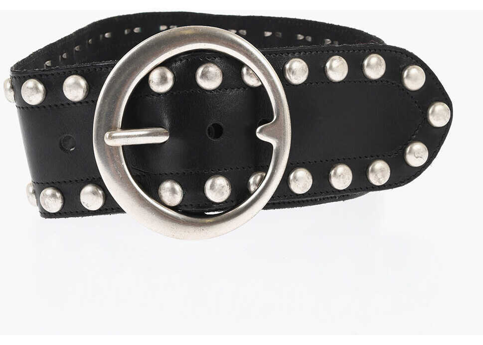 Curele DSQUARED2 Studded Leather Oversized Belt 70Mm Black Femei (BM 18420067) 2