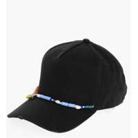 Caciuli Cotton Gabardine Cap Embellished With Beads Femei
