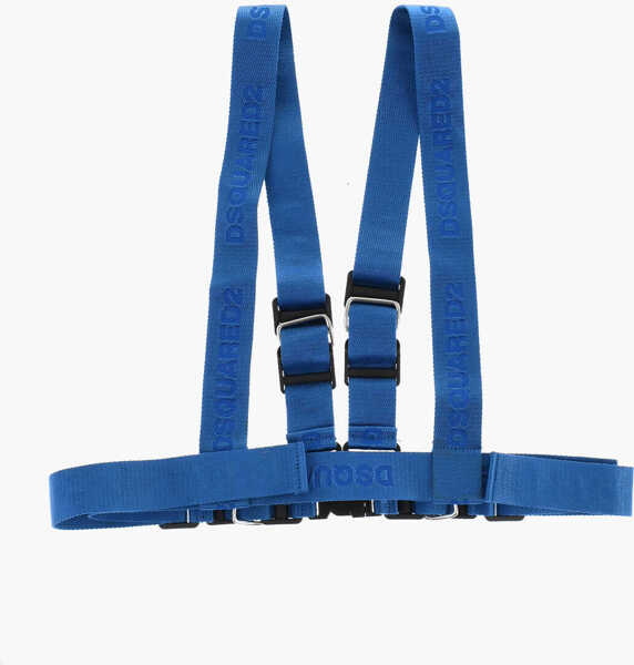 Curele DSQUARED2 Logoed Fabric Harness Belt With Metal Details 40Mm Blue Barbati (BM 18420073) 3