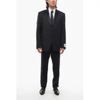 Costume Cc Colelction Virgin Wool Side Vents Peak Lapel Belt Loops 3 Barbati
