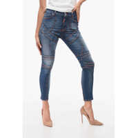 Blugi skinny Skinny Denims With Ankle Zip Femei