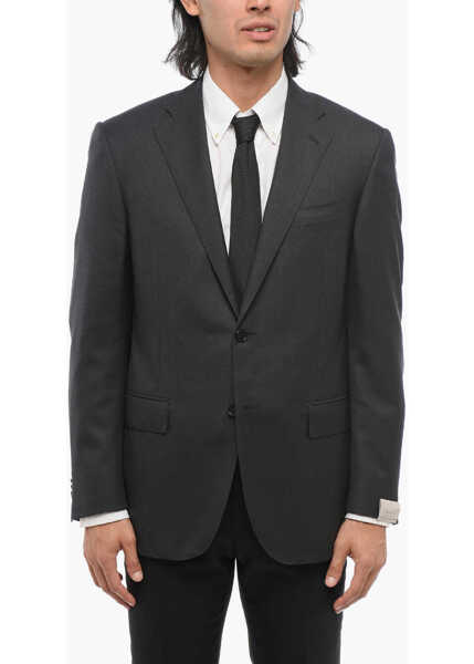 Sacouri CORNELIANI Virgin Wool Leader Blazer With Flap Pockets Black Barbati (BM 18420178) 1