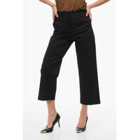 Pantaloni casual Straight Leg Stretch Cotton Pants With 2 Pockets Femei