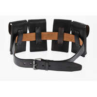 Curele Solid Color Leather Utility Belt With Removable Pockets 40Mm Barbati