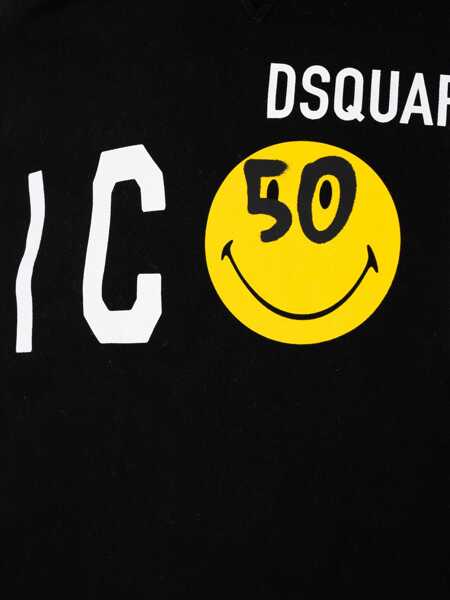 Tricouri DSQUARED2 Smilley S79GU0081 Czarny Femei (BM 18420271) 3