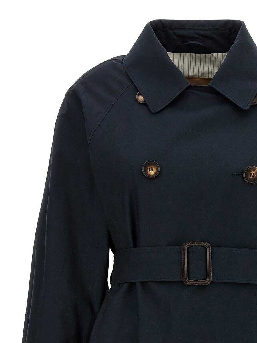 Geci Max Mara Max Mara The Cube Ctrench Trench Coat BLUE Femei (BM 18423510) 4