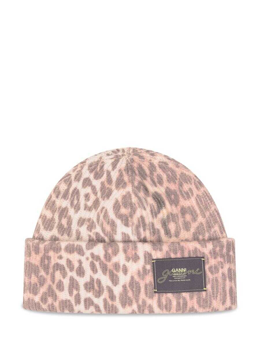 Caciuli Ganni Ganni Leopard Cap Beige Femei (BM 18424917) 1