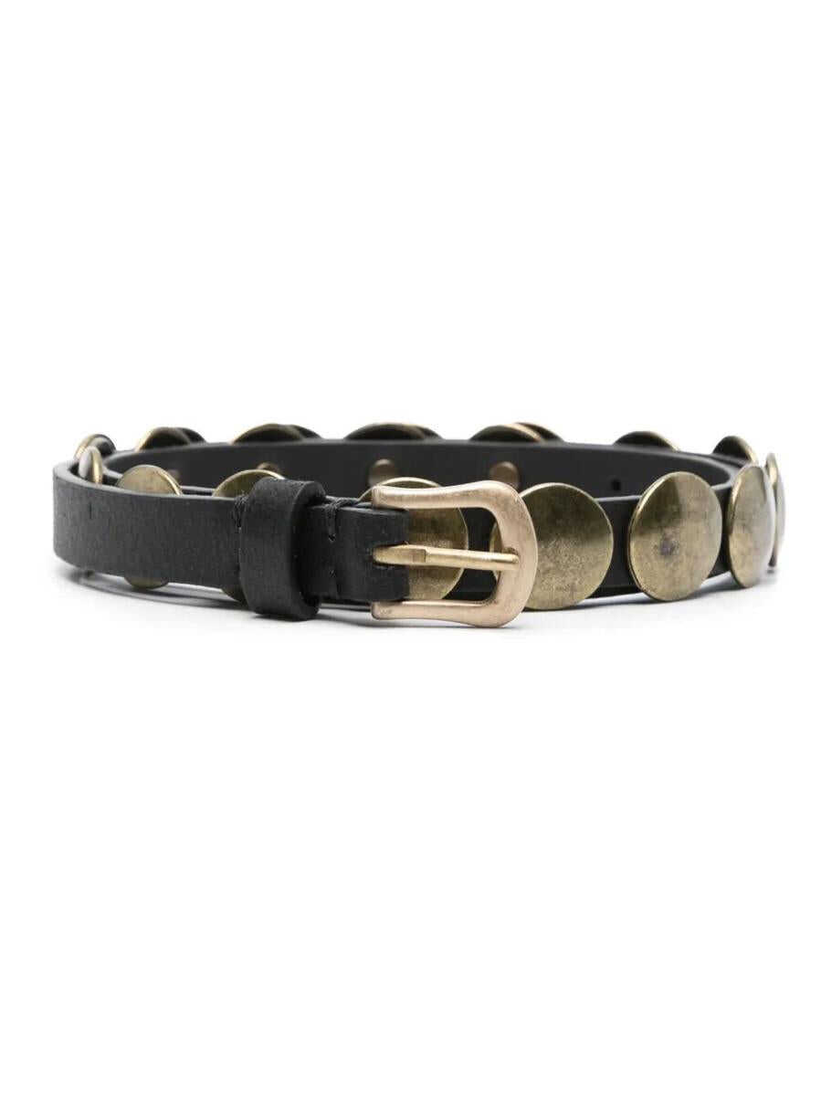Curele Golden Goose Golden Goose Belt Trinidad Thin Washed Leather Flesh Side With Studs Accessories Black Femei (BM 18426135) 1