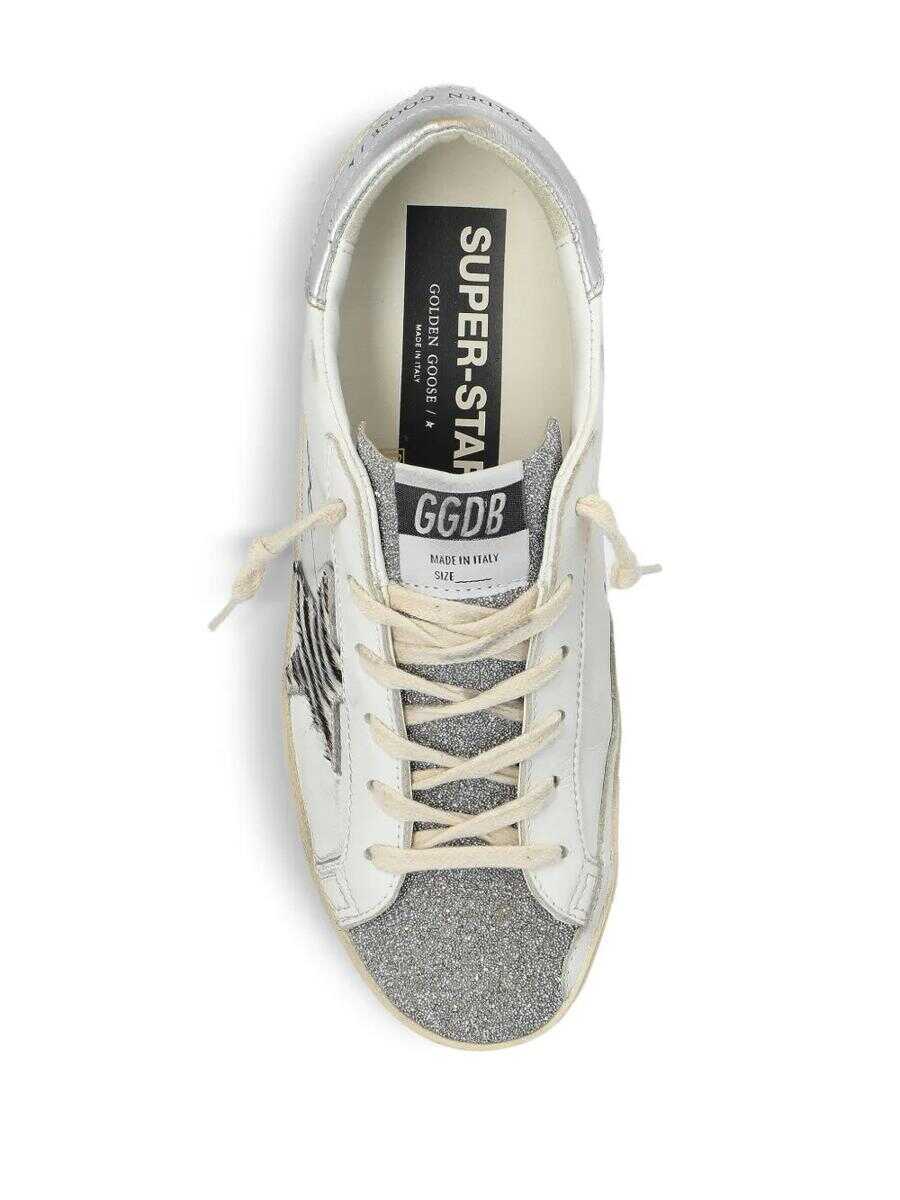 Sneakers Golden Goose Golden Goose Super Star Leather Upper With Signature Crystal Toe And Tongue Zebra Horsy Star Laminated Heel Shoes WHITE Femei (BM 18426147) 3