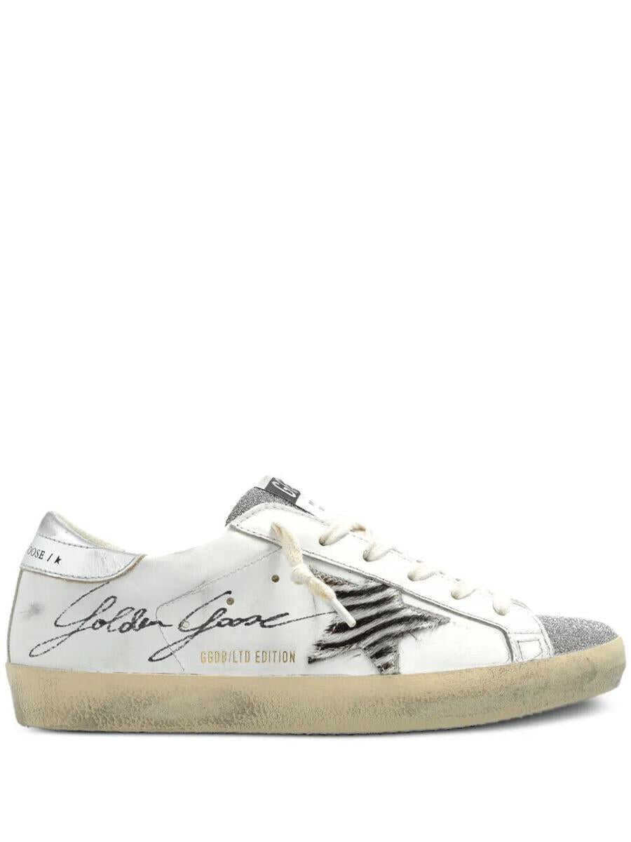 Sneakers Golden Goose Golden Goose Super Star Leather Upper With Signature Crystal Toe And Tongue Zebra Horsy Star Laminated Heel Shoes WHITE Femei (BM 18426147) 1