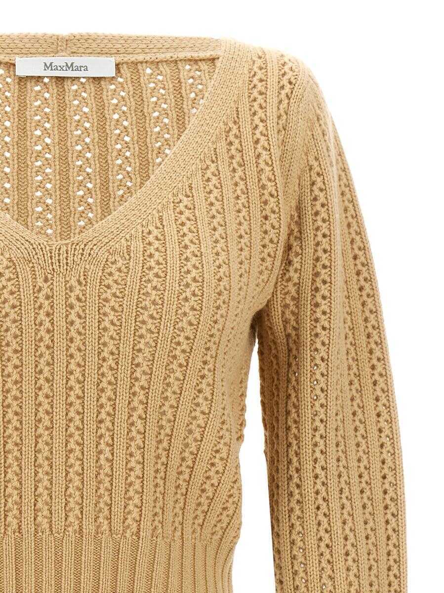 Pulovere Max Mara Max Mara Ifrem Sweater Beige Femei (BM 18426381) 3