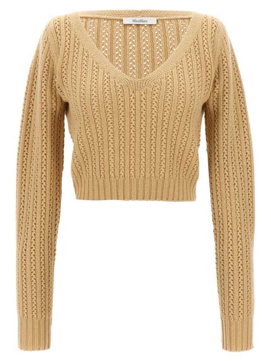 Pulovere Max Mara Max Mara Ifrem Sweater Beige Femei (BM 18426381) 1