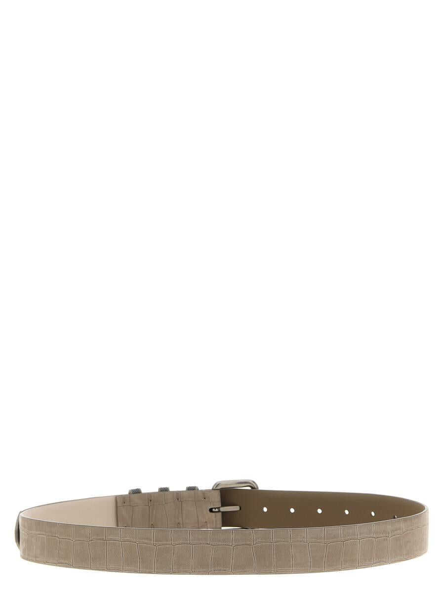 Curele Brunello Cucinelli Brunello Cucinelli Shiny Loops Belt GRAY Femei (BM 18426708) 2