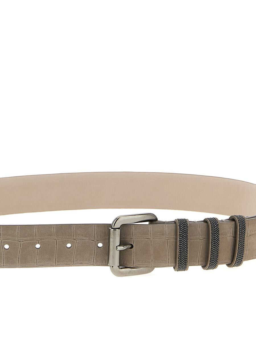 Curele Brunello Cucinelli Brunello Cucinelli Shiny Loops Belt GRAY Femei (BM 18426708) 3