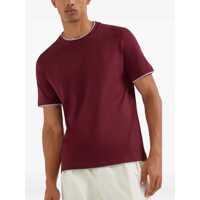 Tricouri Brunello Cucinelli pentru Barbati - Tricouri Brunello Cucinelli Brunello Cucinelli Double Layer T-Shirt Red Barbati (BM 18426753) - B-mall.ro