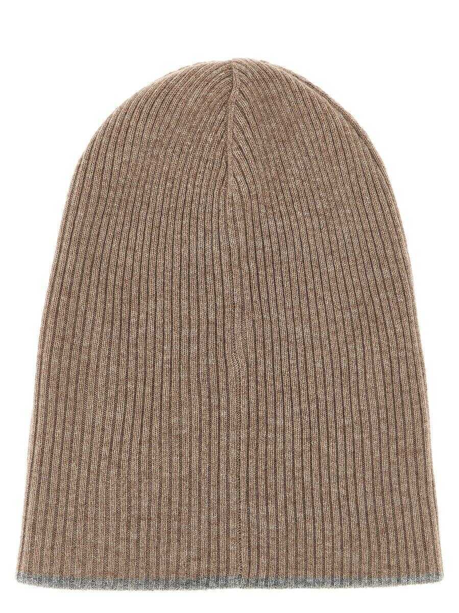 Caciuli Brunello Cucinelli Brunello Cucinelli Cashmere Beanie Beige Barbati (BM 18426786) 2